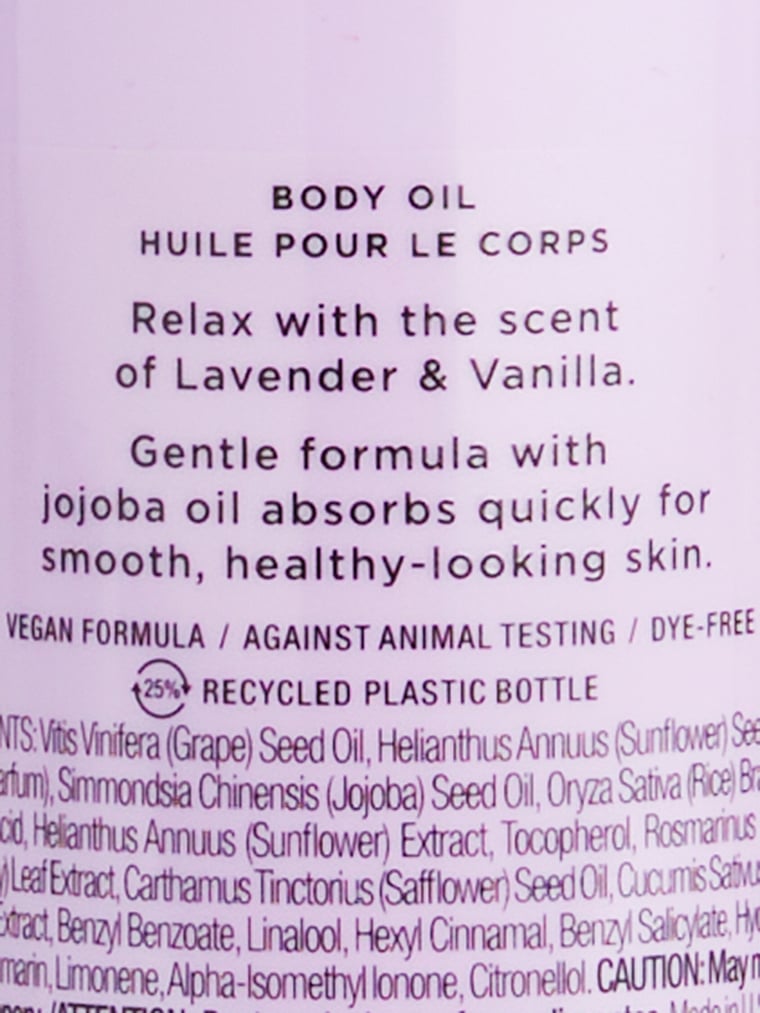 Lavender & Vanilla Relax Body Oil image number null