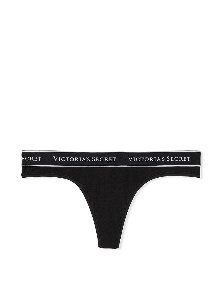 Logo Cotton Thong Panty image number null