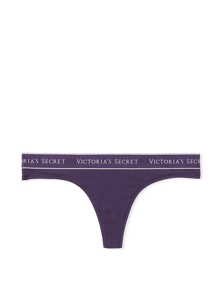 Logo Cotton Thong Panty image number null