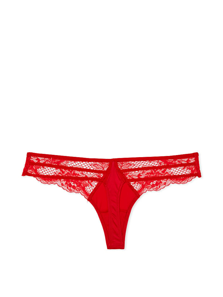 Lace-Trim Thong Panty image number null