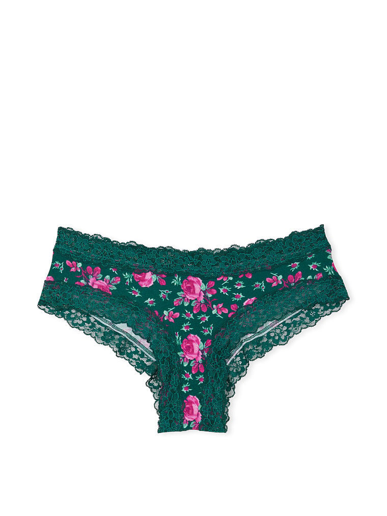 Lace-Waist Cotton Cheeky Panty image number null