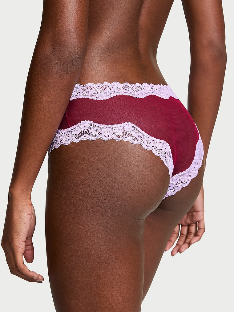 Tease Mesh Lace-Trim Cheeky Panty image number null