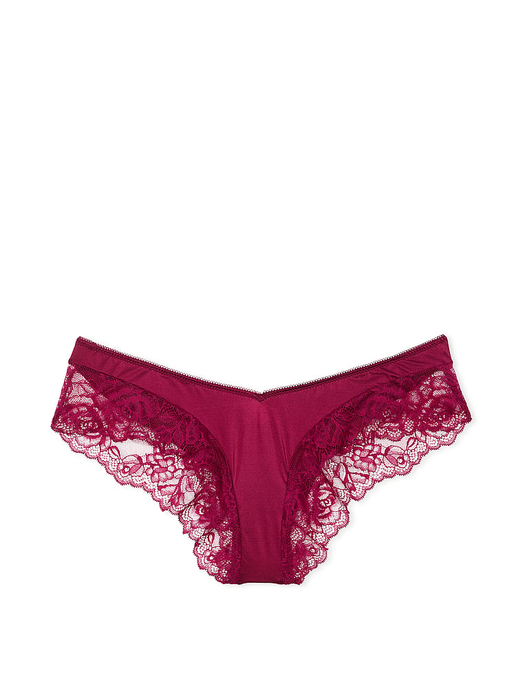 Rose Lace-Trim High-Leg Cheeky Panty image number null