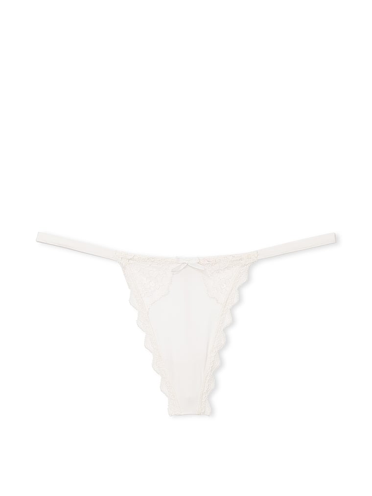 Lace-Trim V-String Panty image number null