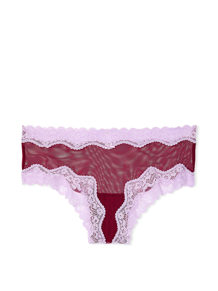 Tease Mesh Lace-Trim Cheeky Panty image number null