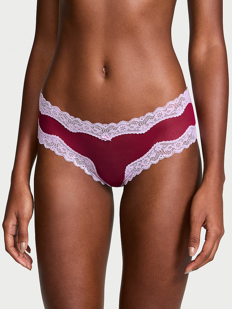 Tease Mesh Lace-Trim Cheeky Panty image number null