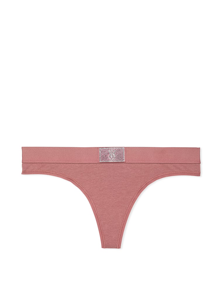 Logo Cotton Shine Patch Thong Panty image number null