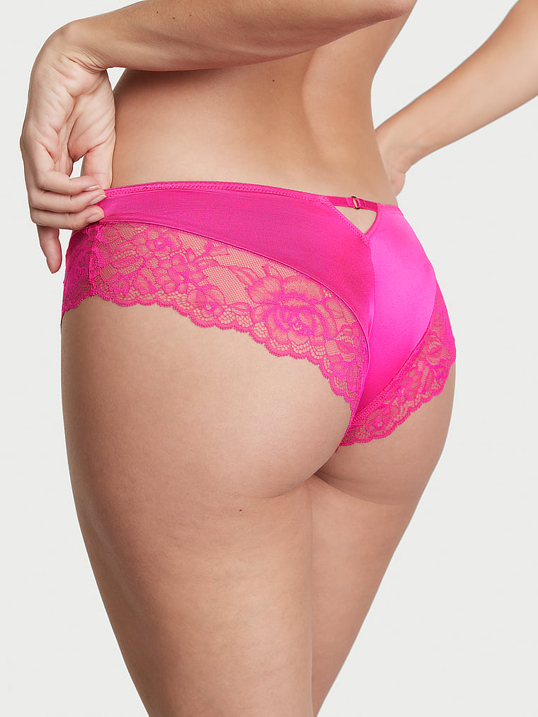 Rose Lace-Trim High-Leg Cheeky Panty image number null