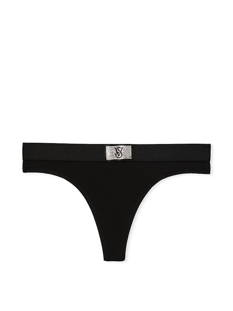 Logo Cotton Shine Patch Thong Panty image number null