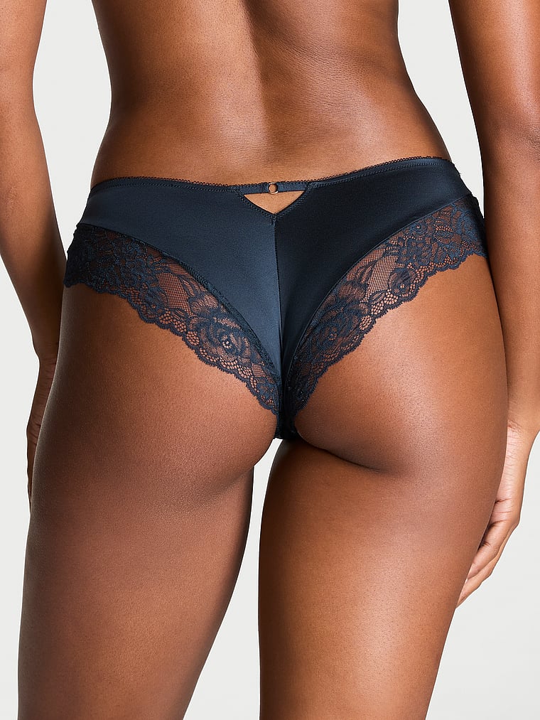 Rose Lace-Trim High-Leg Cheeky Panty image number null