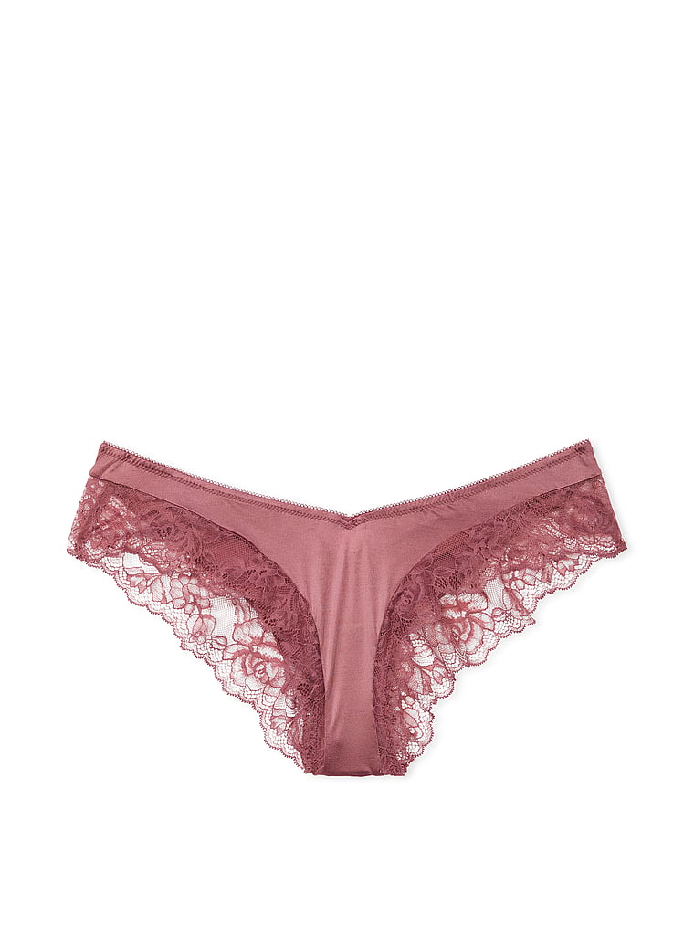 Rose Lace-Trim High-Leg Cheeky Panty image number null