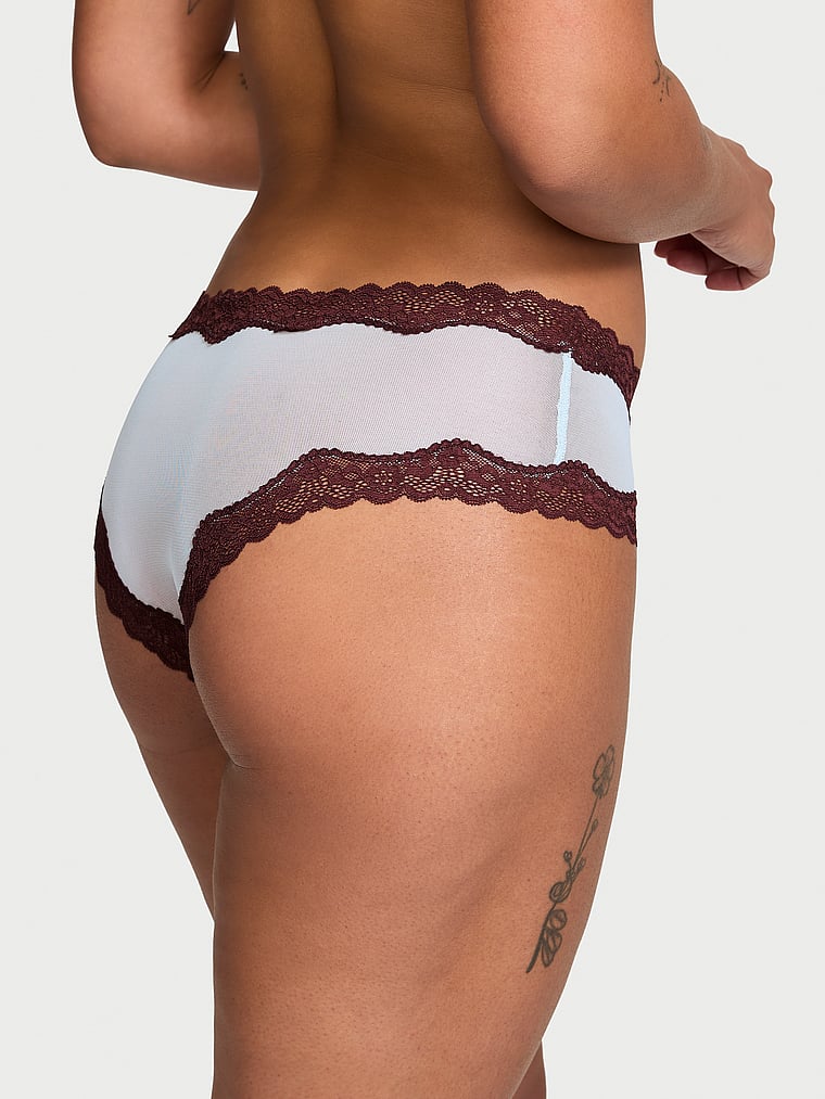 Tease Mesh Lace-Trim Cheeky Panty image number null