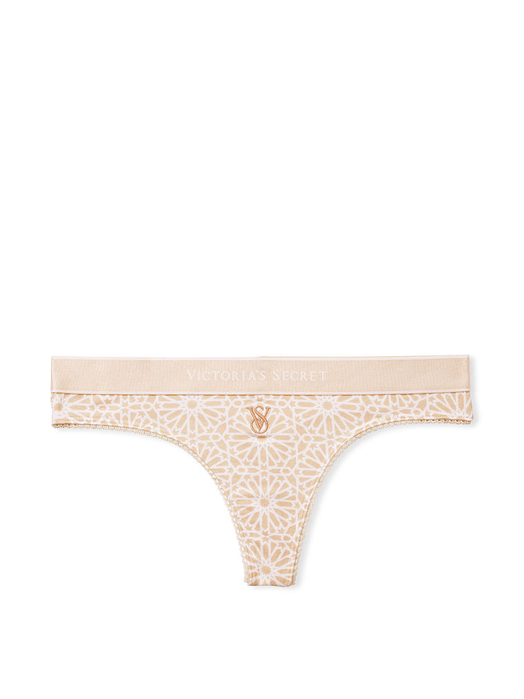 Logo Cotton Thong Panty image number null