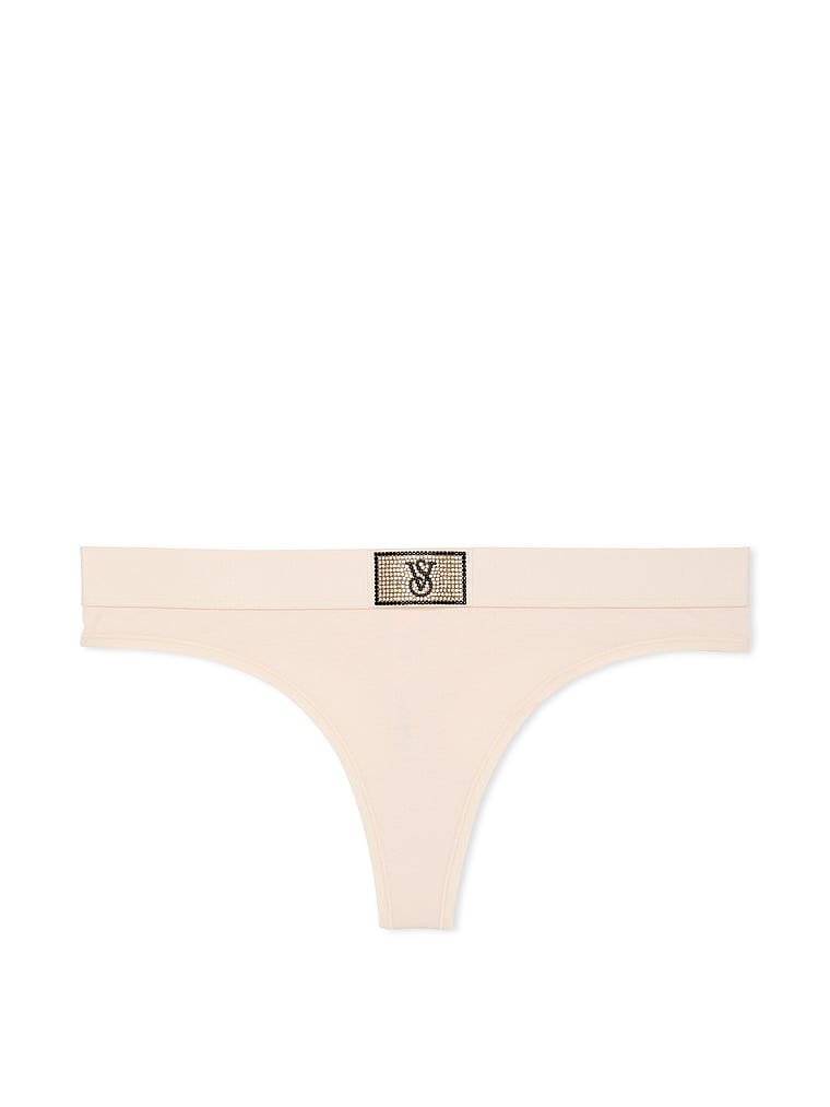 Logo Cotton Shine Patch Thong Panty image number null