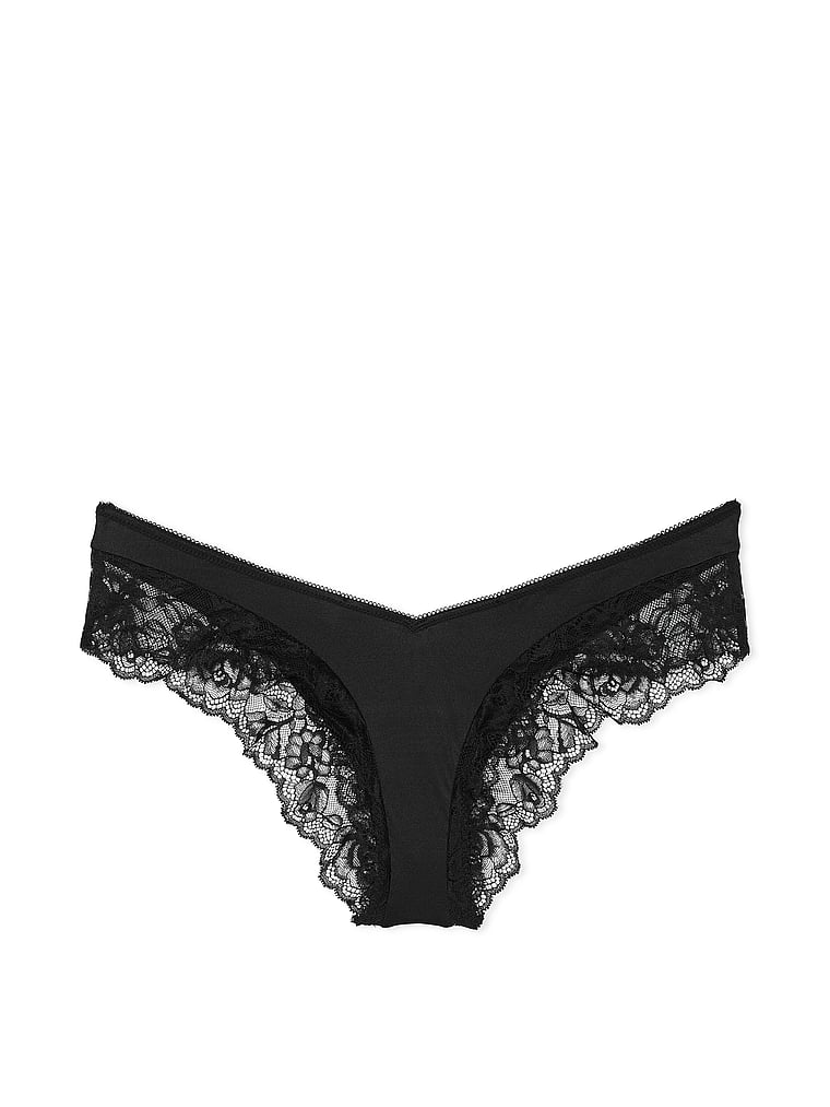 Rose Lace-Trim High-Leg Cheeky Panty image number null