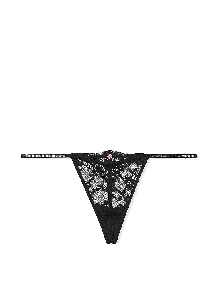 Twinkle Strap Lace V-String Panty image number null