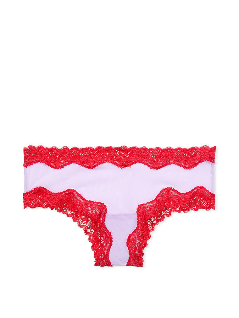 Tease Mesh Lace-Trim Cheeky Panty image number null