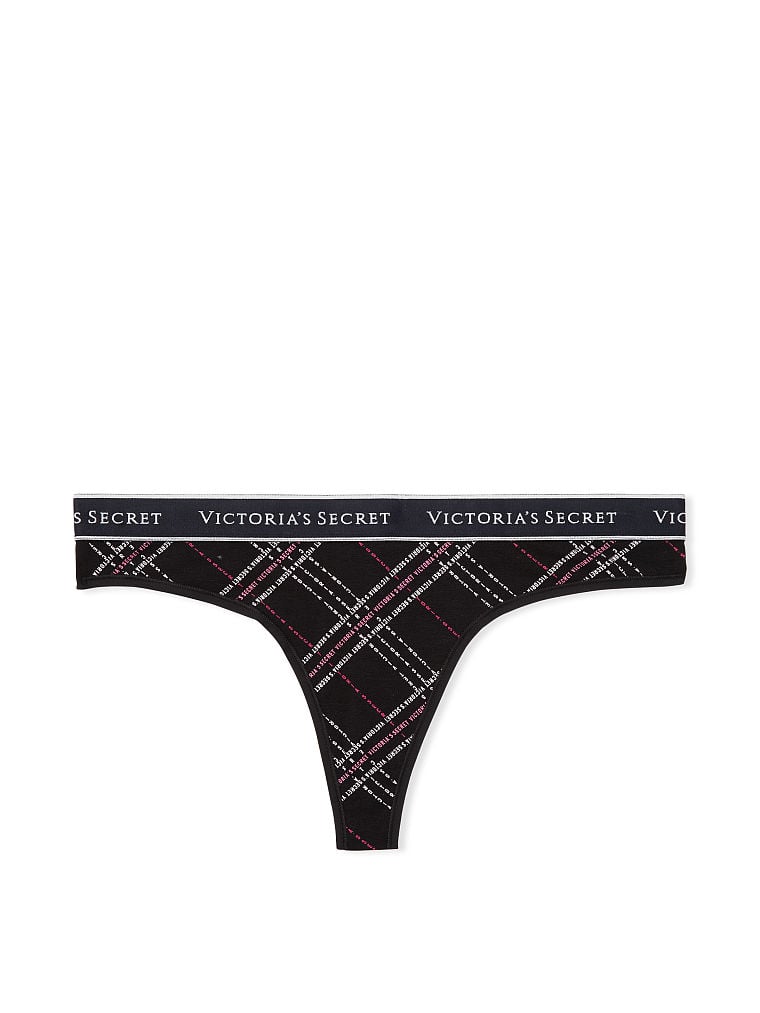 Logo Cotton Thong Panty image number null