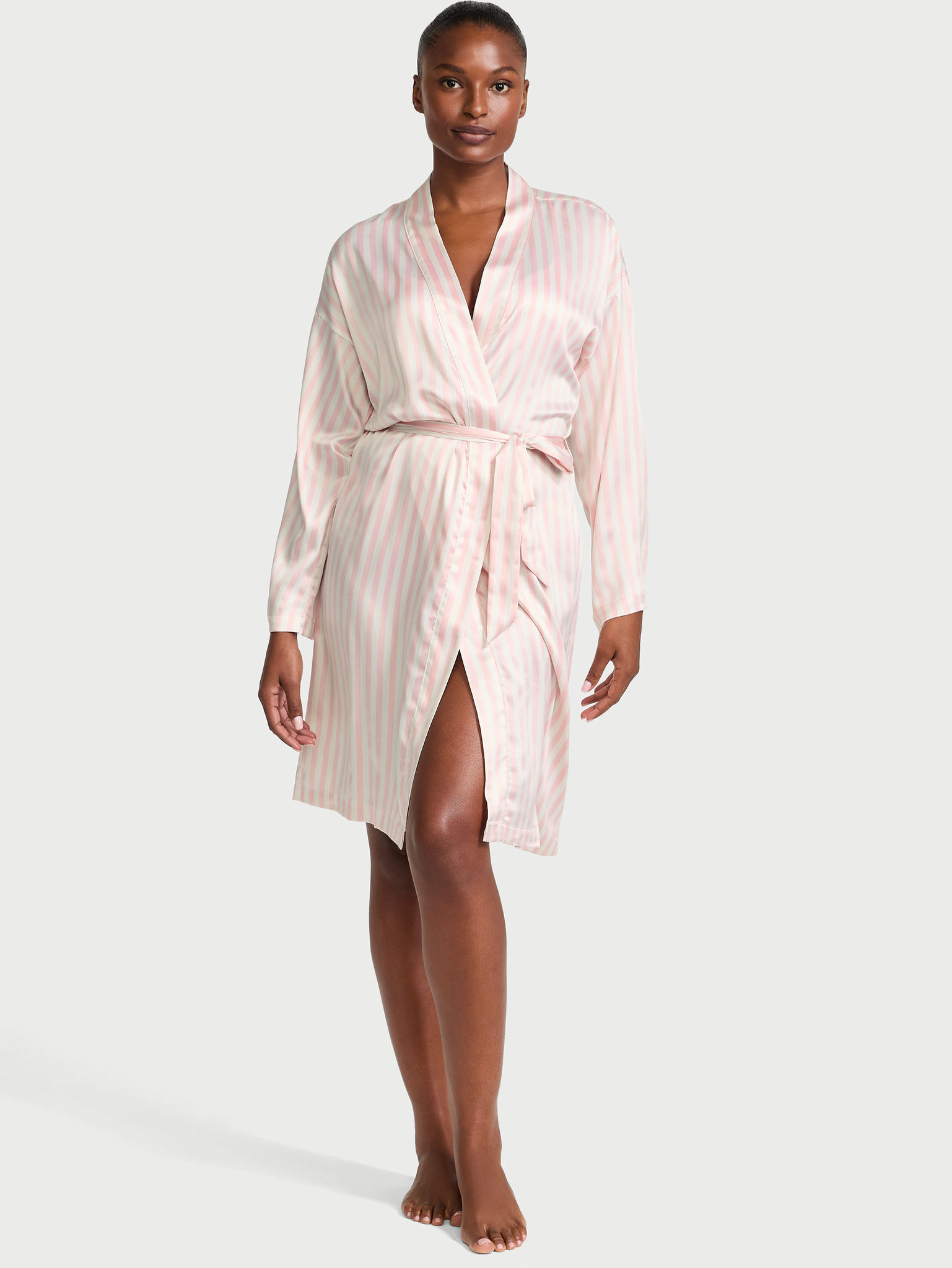 Satin Midi Robe image number null