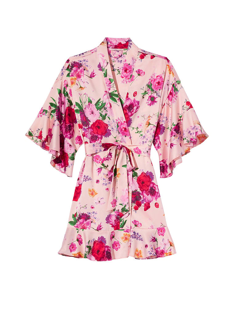 Satin Flounce Robe image number null