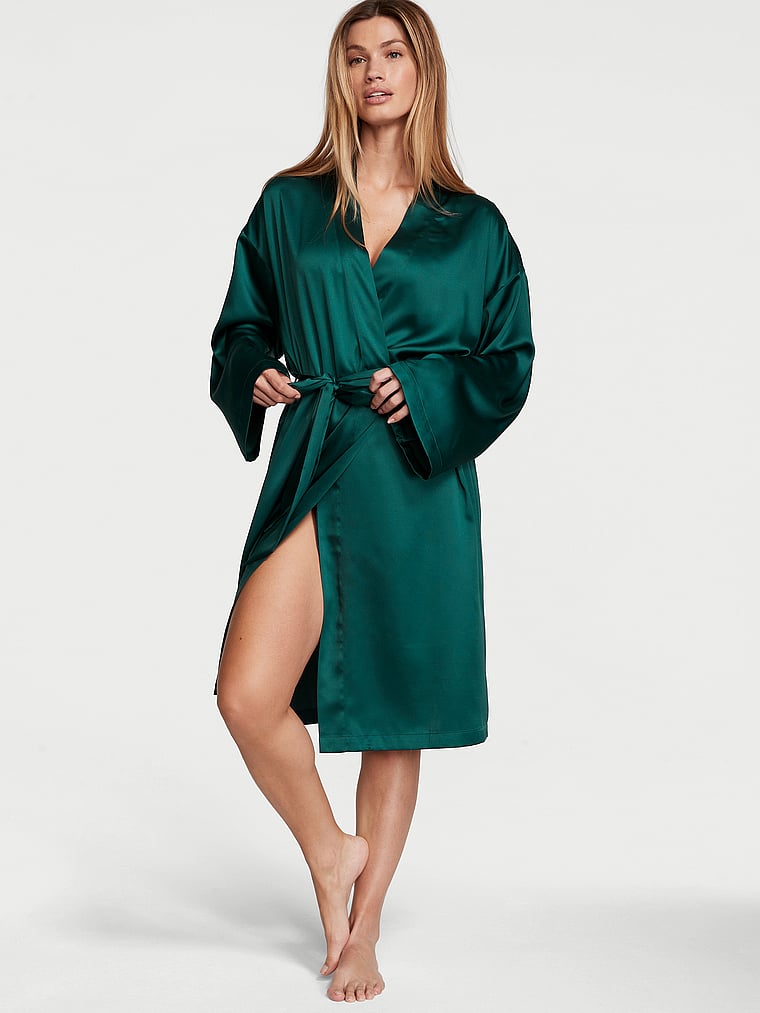 Satin Midi Robe image number null