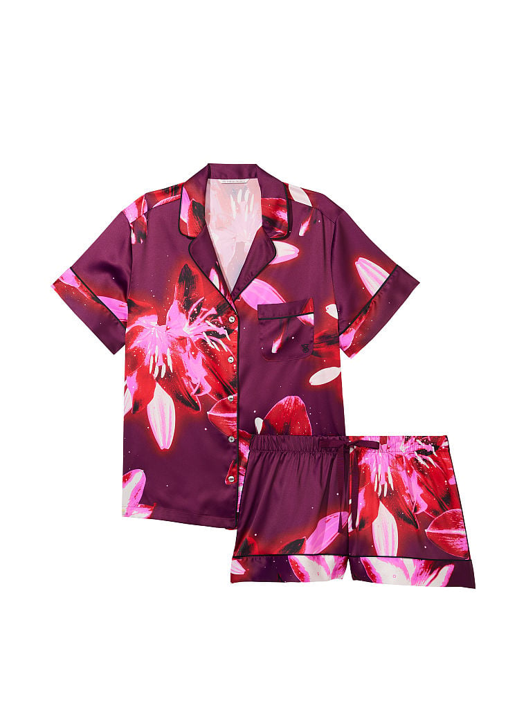 Satin Short Pajama Set image number null