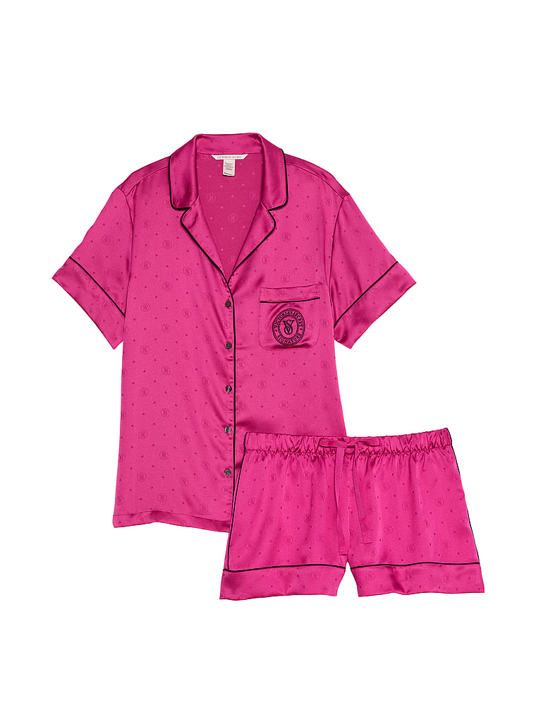 Satin Short Pajama Set image number null