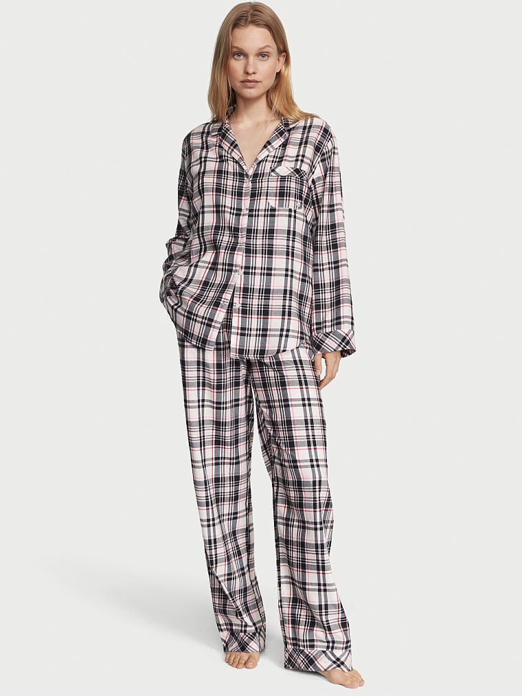 Flannel Long Pajama Set image number null