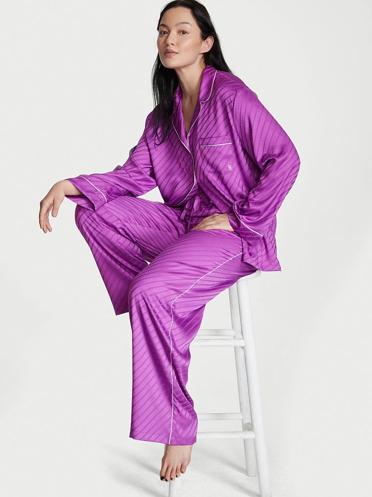 Satin Long Pajama Set image number null